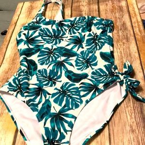 One shoulder palm print Indigo Rein swimsuit/Large